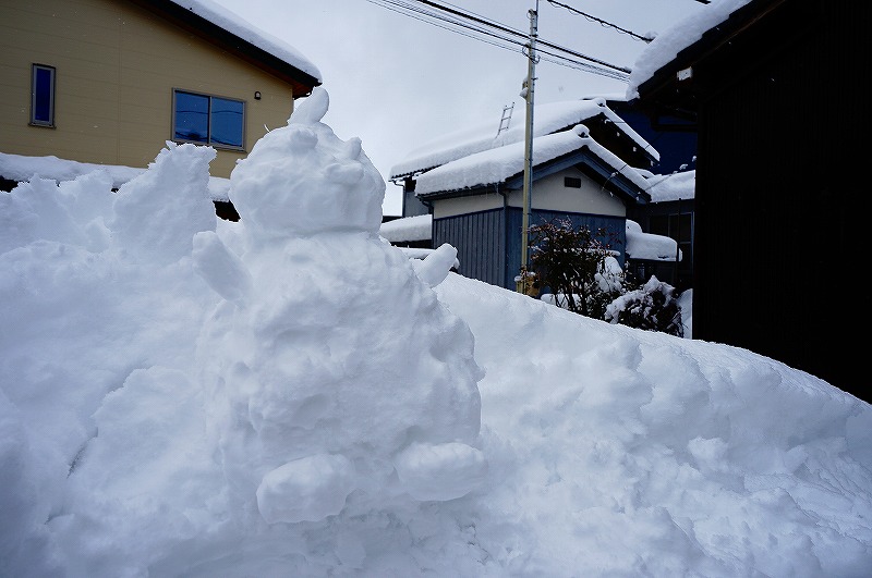 雪の中で